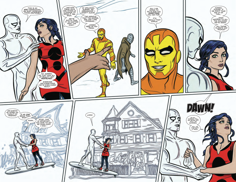 Illustration for article titled Exclusive Marvel preview: Norrin and Dawn try to rebuild the universe in Silver Surfer #15